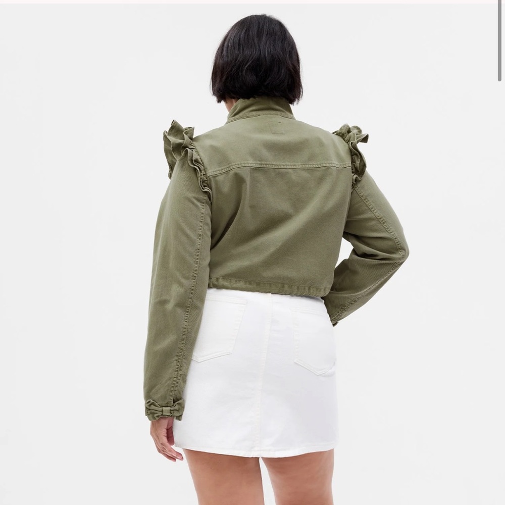 LoveShackFancy X Gap Ruffle Crop Utility Jacket - Picture 10 of 11
